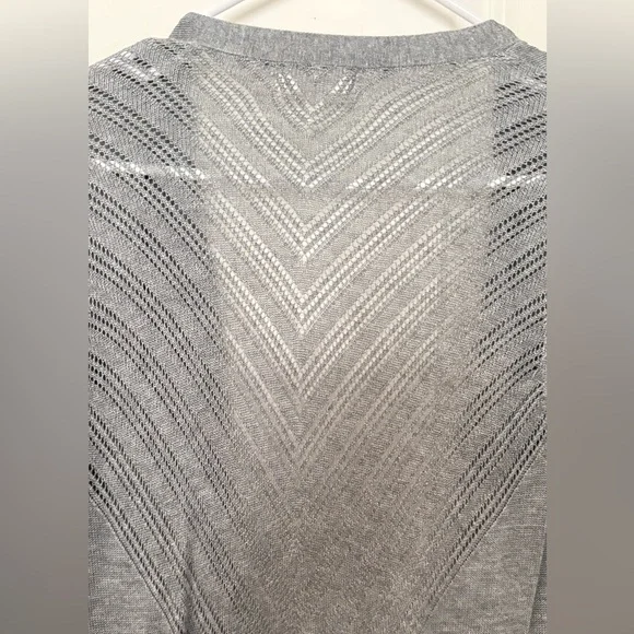 Maurices Light Gray Chevron Knit Open Sweater - Picture 4 of 4